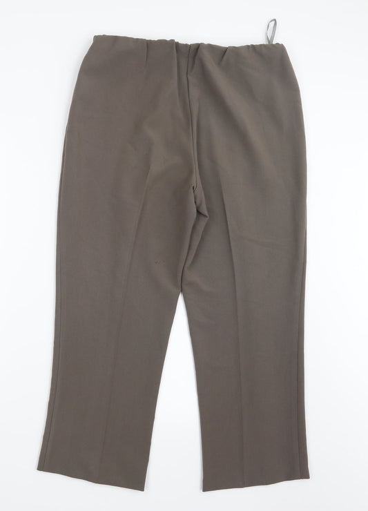 Mia Moda Womens Brown Trousers Size 12 L24.5 in