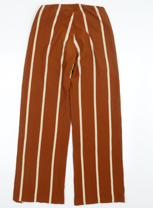 Preworn Womens Brown Striped Trousers Size 26 in L29 in