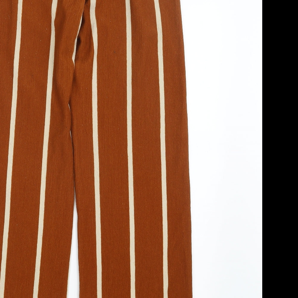 Preworn Womens Brown Striped Trousers Size 26 in L29 in