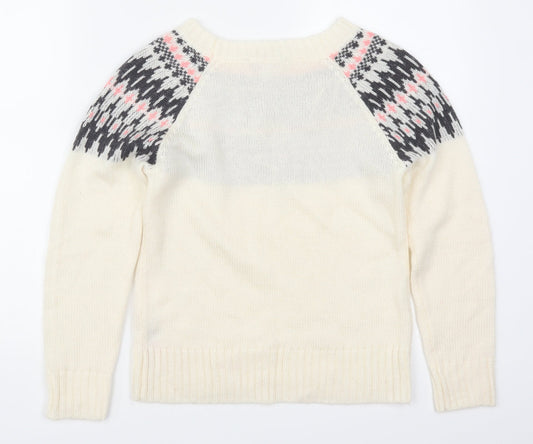 Dorothy Perkins Womens Beige Geometric Pullover Jumper Size 4