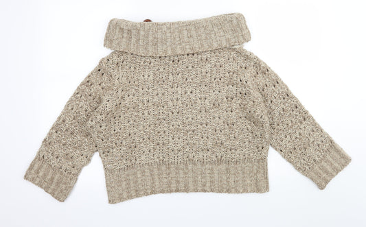 Be Beau Womens Brown Knit Pullover Jumper Size 14