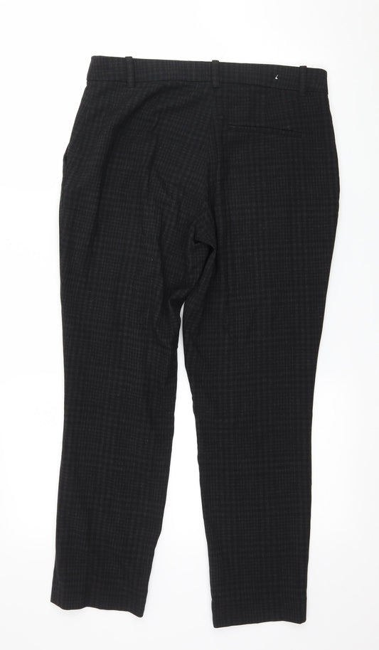 H&M Womens Grey Striped Trousers Size 10 L26 in