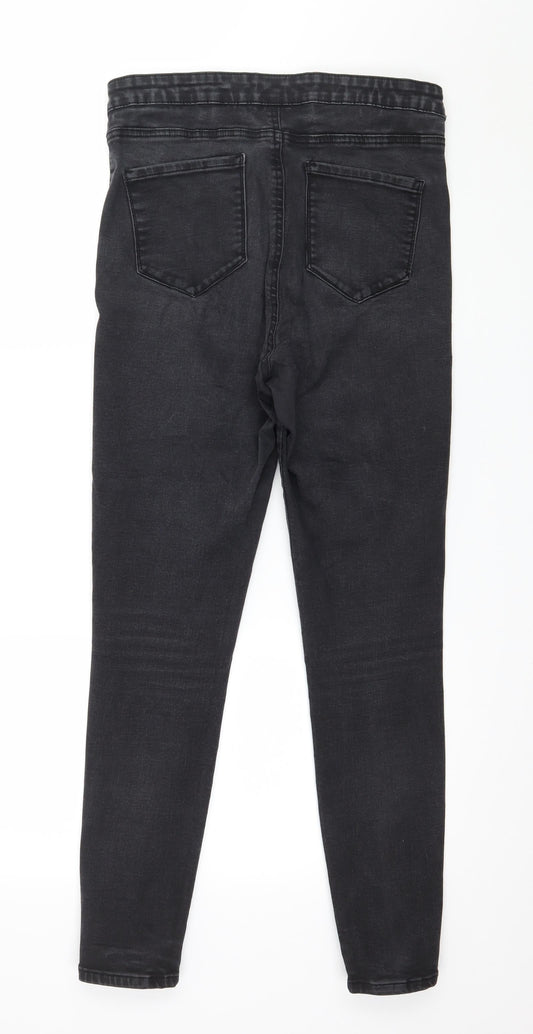 Denim & Co. Womens Grey Denim Skinny Jeans Size 16 L27 in