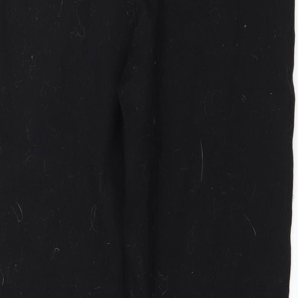 Brand and care label for Denim & Co. women’s black denim skinny jeans, size UK 14, 28-inch leg