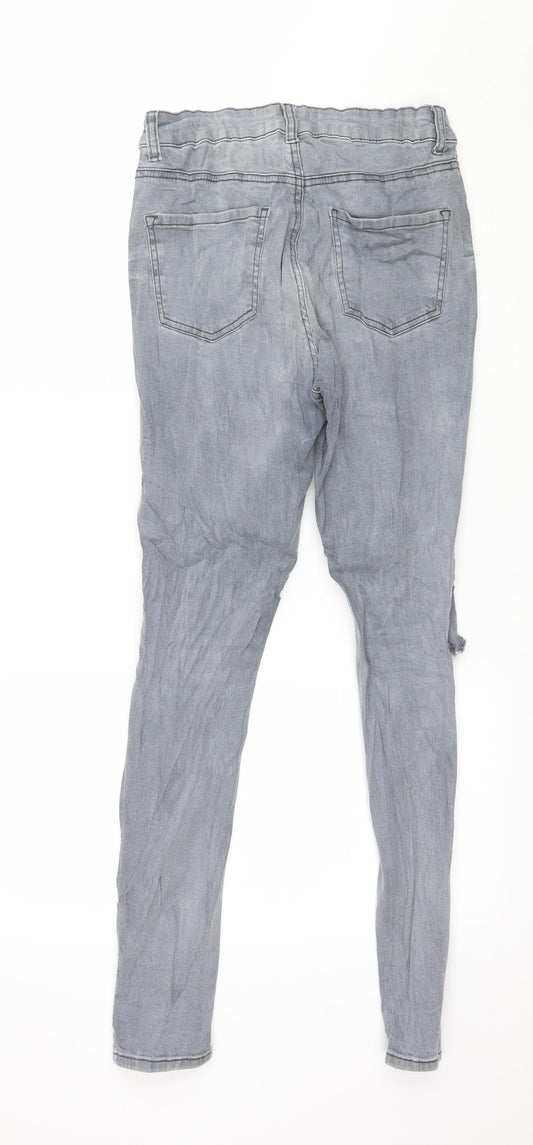 New Look Womens Grey Denim Skinny Jeans Size 10 L28 in