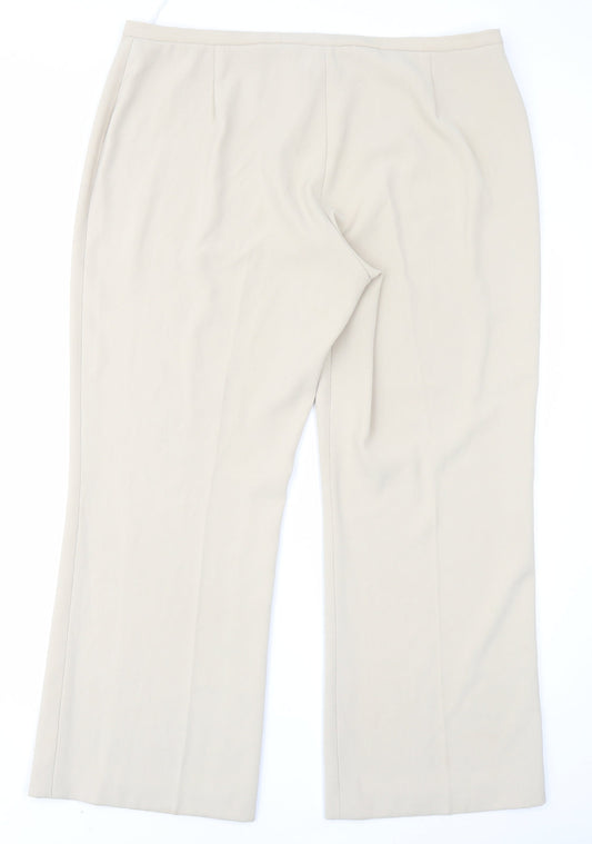 Claudia Womens Ivory Trousers Size 18 L27 in