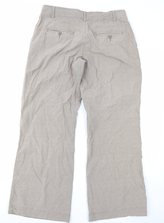 Papaya Womens Brown Striped Trousers Size 12 L28 in