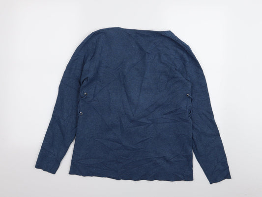 mnode Womens Blue Pullover Jumper Size M