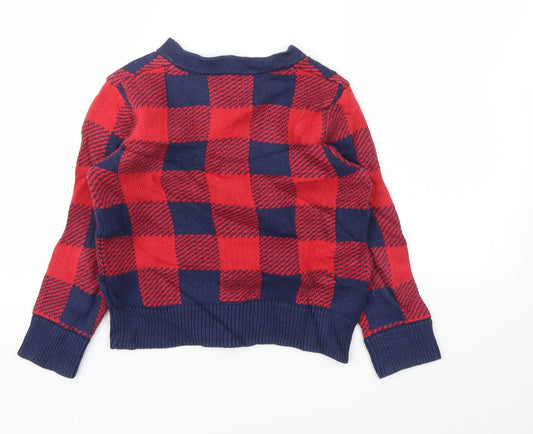Gap Girls Blue Check Cardigan Jumper Size 5 Years