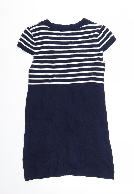 New Look Womens Blue Striped Jumper Dress Size M