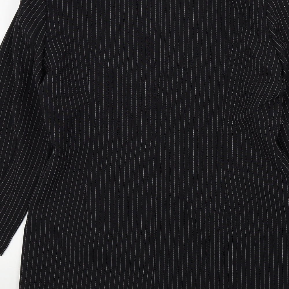 Select Womens Black Striped Jacket Blazer Size 10