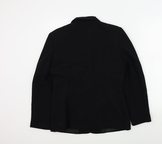 equations Womens Black Colourblock Jacket Blazer Size 12