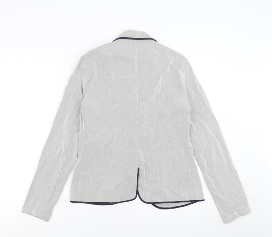 George Womens Grey Striped Jacket Size 10