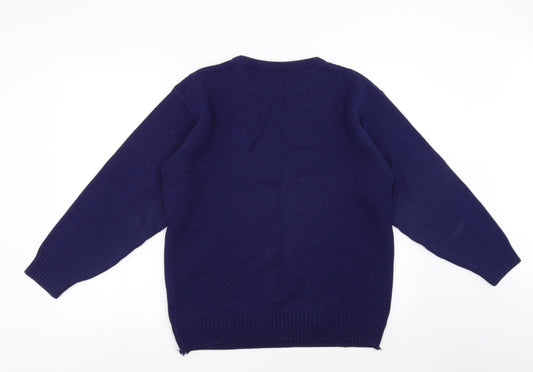 Streamline Mens Blue Geometric Pullover Jumper Size S