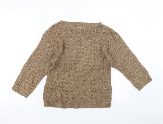 OPUS Womens Brown Pullover Jumper Size S