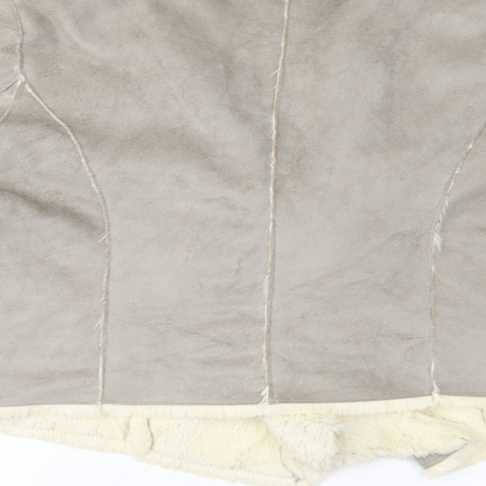 Mia Moda Womens Brown Jacket Size 14 - Faux Sheepskin