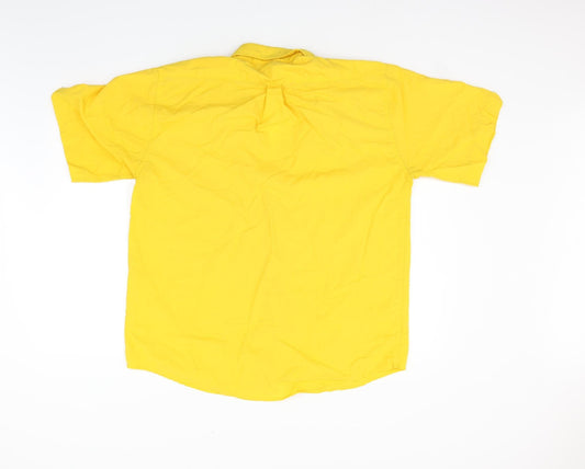 honest Womens Yellow Basic Button-Up Size M