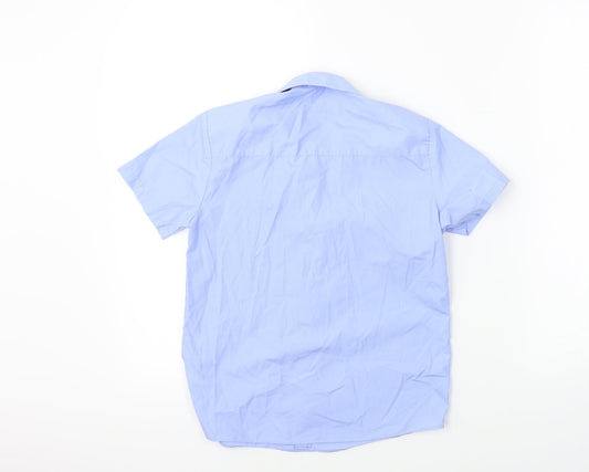 George Boys Blue Basic Button-Up Size 8-9 Years