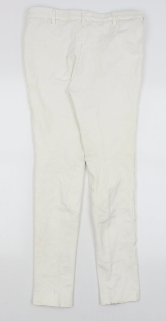 Saddlehuggers Womens White Capri Trousers Size 32 in L28 in - Jodpurs