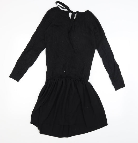 Colline Womens Black T-Shirt Dress Size 8