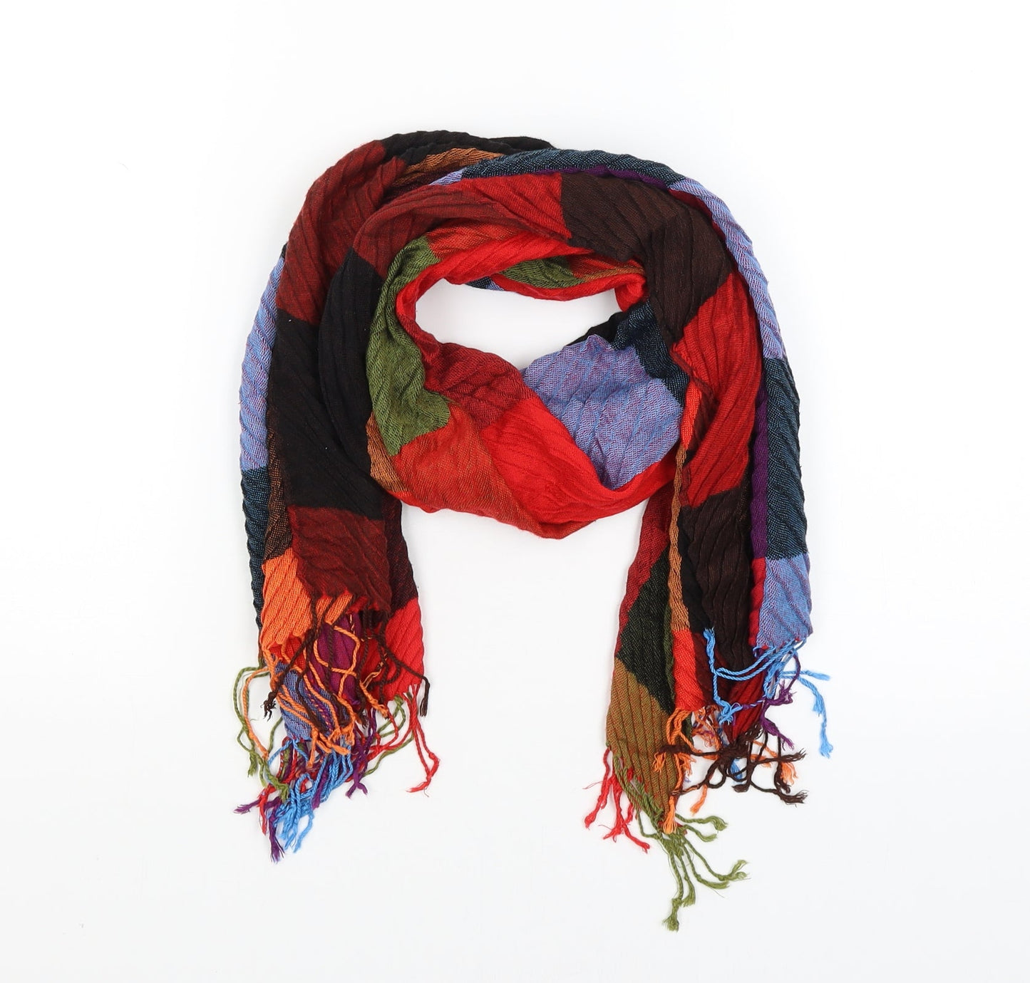 Preworn Womens Multicoloured Check Scarf