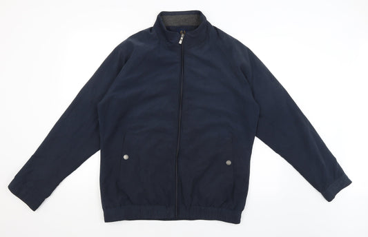 Lincoln Mens Blue Windbreaker Coat Size M