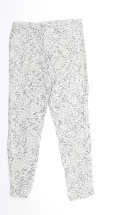 Topshop Womens Green Floral Trousers Size 8 L30 in
