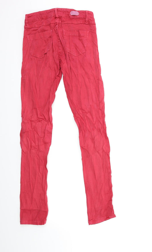 Stradivarius Womens Red Denim Skinny Jeans Size 8 L30 in