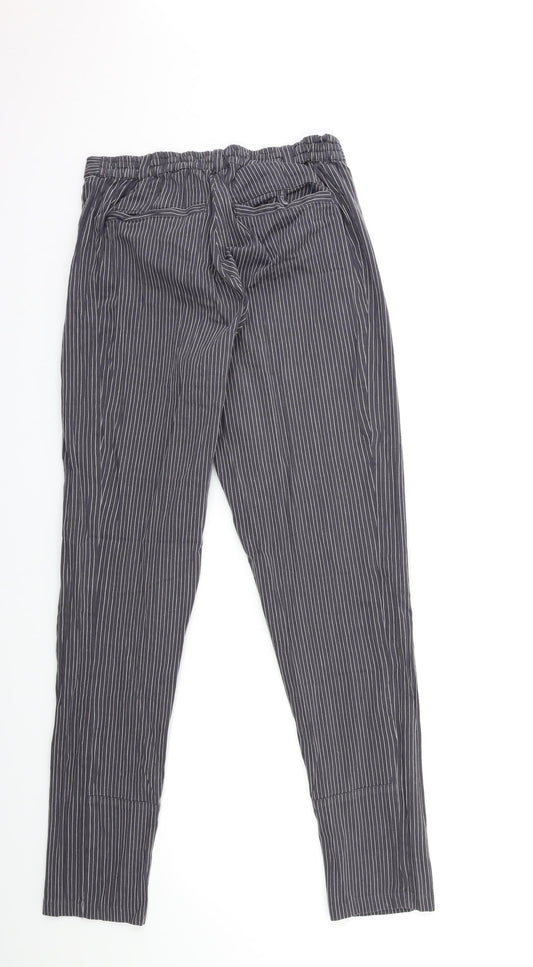 Preworn Womens Grey Striped Trousers Size 26 in L29 in