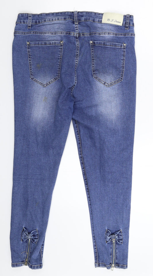 BS Jeans Womens Blue Denim Skinny Jeans Size 36 in L25 in