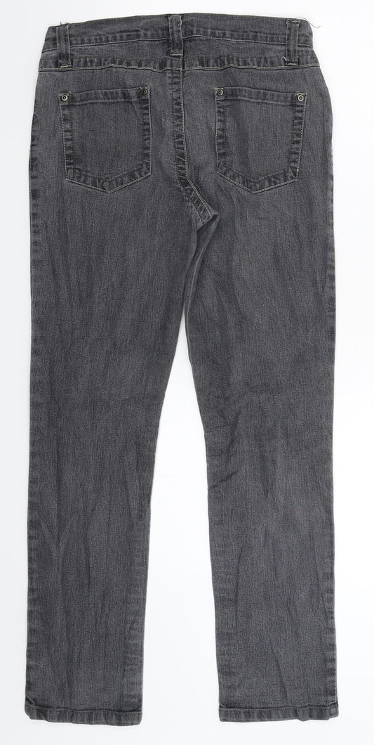 Dorothy Perkins Womens Grey Denim Skinny Jeans Size 12 L29 in