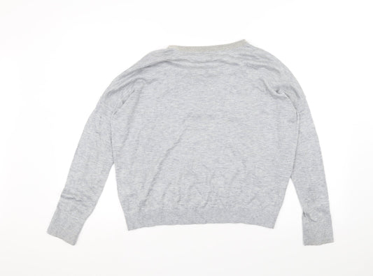 Topshop Womens Grey Basic T-Shirt Size 6