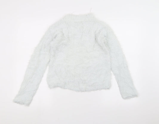 H&M Girls White Pullover Jumper Size 11-12 Years