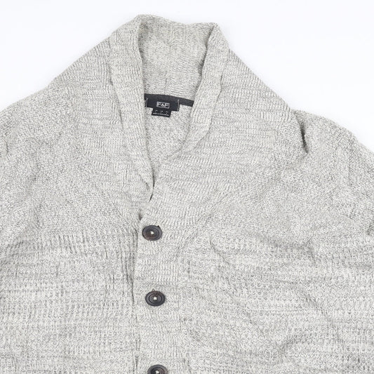F&F Mens Grey Jacket Coatigan Size L