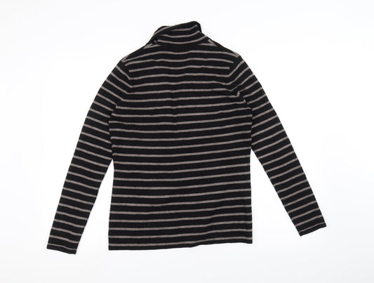 Red Womens Black Striped Cardigan Jumper Size M
