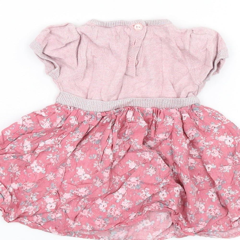 Brand and care label for Next Baby Pink A-Line, size 3-6, Months