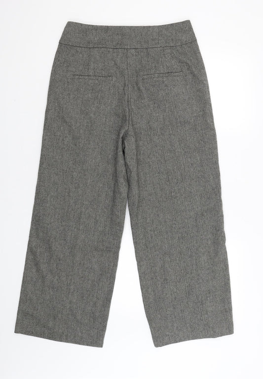 YAS Womens Grey Cropped Trousers Size L L27 in