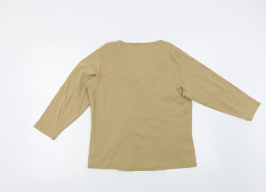 Preworn Womens Beige Jersey Blouse Size 18