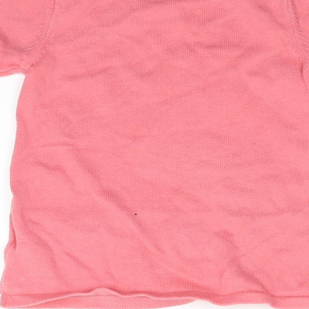 M&S Pink Knit Henley Jumper Size 3-6 Months