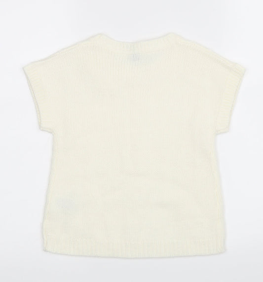 Freestyle Womens White Pullover Jumper Size 8