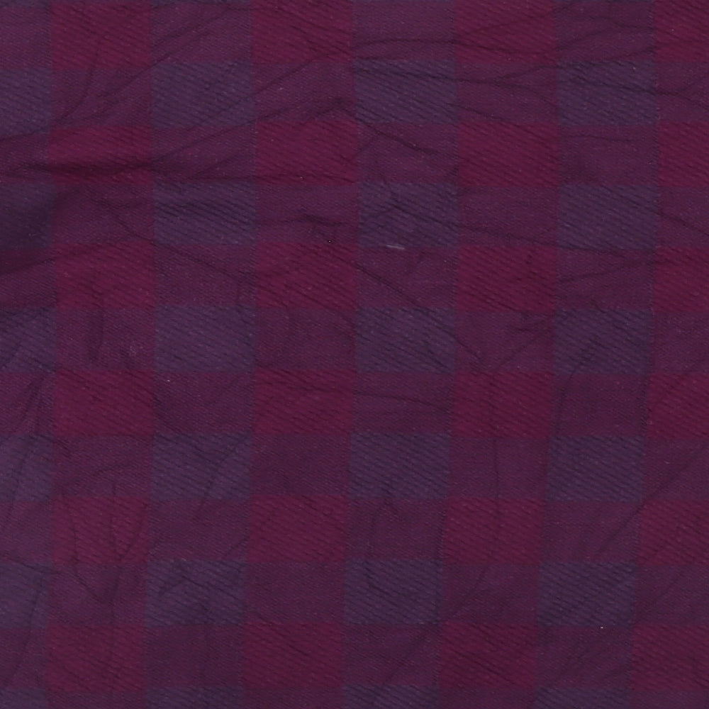 M&S Womens Purple Check Pullover Jumper Size 14