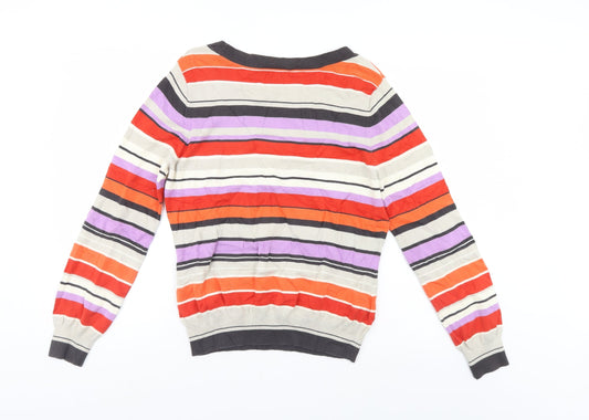 Planet Womens Multicoloured Striped Pullover Jumper Size L