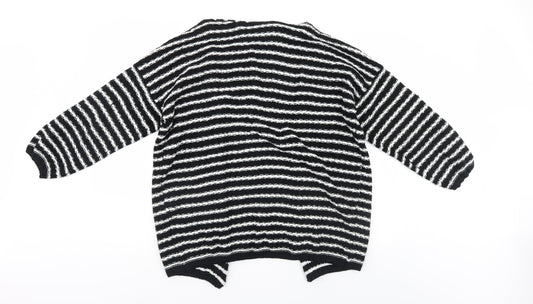 Sweewe Womens Black Striped Shrug Jumper Size S