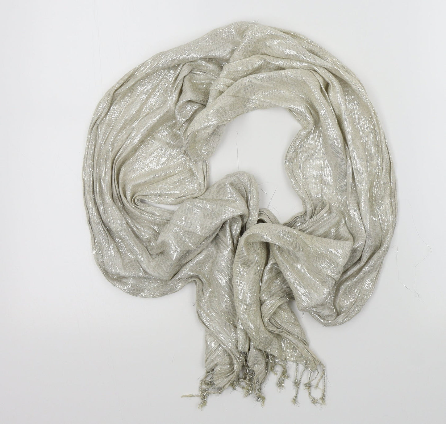 Unknown Unisex Silver Scarf - grey and sliver threads