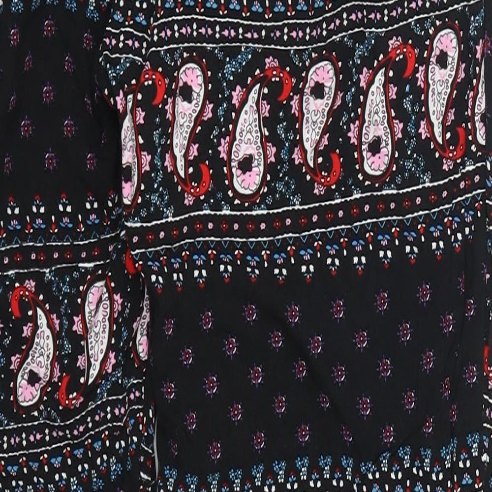 Preworn Womens Black Paisley Trousers Size M L25 in