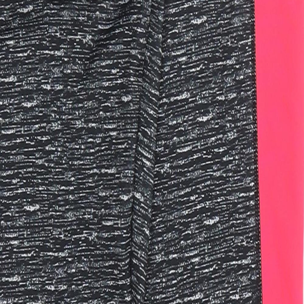 Brand and care label for 90 Degree women’s pink track pants leggings, size S, 28-inch leg - grey