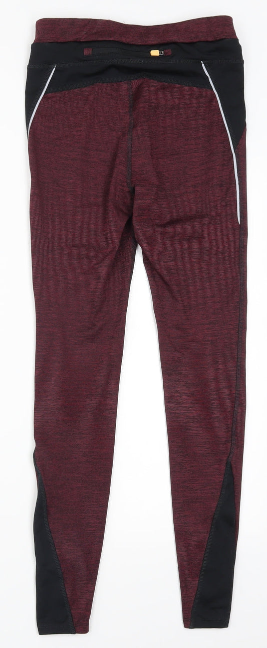 Bext Womens Red Track Pants Leggings Size 8 L27 in - Burgundy