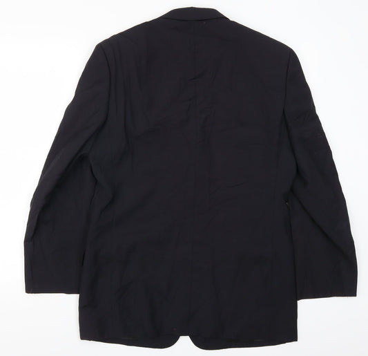 St Rome Mens Black Jacket Suit Jacket Size 38