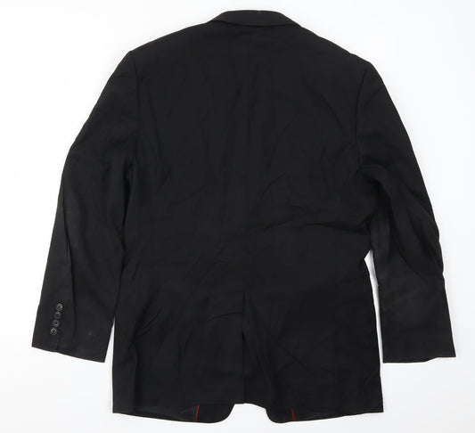 Septwolves Mens Black Jacket Suit Jacket Size 38