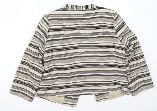 BHS Womens Beige Striped Jacket Size 14